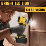 Cordless Impact Driver for Dewalt 20V Battery, Brushless 1/4" Impact Driver, 3-Speed(0-3250 RPM), 3800 IPM Power Impact Drill with LED Light, for Home Improvement Tasks(no battery)