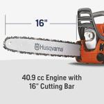 Husqvarna 952991679 40.9cc 2.2 HP Gas 16 in. Rear Handle Chainsaw (Renewed), Orange