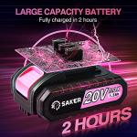 Saker Mini Electric Chainsaw,6 Inch, Handheld Portable Chain Saw Pruning Shears Chainsaw Cordless for Tree Branches,Household and Garden(SAKER MINI CHAINSAW PINK + 2 BATTERIES + 3 CHAINS)