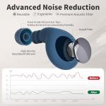 Podstring Ear Plugs for Sleeping Noise Cancelling, Ear Plugs for Noise Reduction with 8 Eartips, Reusable Noise Cancelling Ear Plug for Concerts, Silicone Hearing Protection Earplug 30db - Blue