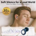 Podstring Ear Plugs for Sleeping Noise Cancelling, Ear Plugs for Noise Reduction with 8 Eartips, Reusable Noise Cancelling Ear Plug for Concerts, Silicone Hearing Protection Earplug 30db - Blue