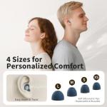 Podstring Ear Plugs for Sleeping Noise Cancelling, Ear Plugs for Noise Reduction with 8 Eartips, Reusable Noise Cancelling Ear Plug for Concerts, Silicone Hearing Protection Earplug 30db - Blue