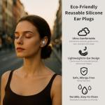 Podstring Ear Plugs for Sleeping Noise Cancelling, Ear Plugs for Noise Reduction with 8 Eartips, Reusable Noise Cancelling Ear Plug for Concerts, Silicone Hearing Protection Earplug 30db - Blue