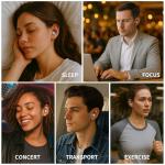 Podstring Ear Plugs for Sleeping Noise Cancelling, Ear Plugs for Noise Reduction with 8 Eartips, Reusable Noise Cancelling Ear Plug for Concerts, Silicone Hearing Protection Earplug 30db - Blue