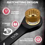 Premium 24-Piece Ratcheting Wrench Set, SAE & Metric Combination Wrenches, 8–19mm / 1/4″–7/8″, 72-Tooth CR-V Steel with Durable Black Finish, Ratchet Spanners with Roll-Up Tool Pouch for Repair