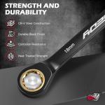 Premium 24-Piece Ratcheting Wrench Set, SAE & Metric Combination Wrenches, 8–19mm / 1/4″–7/8″, 72-Tooth CR-V Steel with Durable Black Finish, Ratchet Spanners with Roll-Up Tool Pouch for Repair