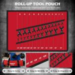 Premium 24-Piece Ratcheting Wrench Set, SAE & Metric Combination Wrenches, 8–19mm / 1/4″–7/8″, 72-Tooth CR-V Steel with Durable Black Finish, Ratchet Spanners with Roll-Up Tool Pouch for Repair