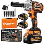 MAGSEN 1/2 inch Cordless Impact Wrench, 900Ft-lbs (1200N.m) High Torque Brushless Impact Gun,3800RPM,2x4000mAh Battery, 5 Sockets,LED Light,Electric Impact Motor Variable Speeds for Car/Mower/Pickup