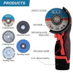 ZFULVO Cordless Brush Angle Grinder Kit, 19500rpm Mini Electric Angle Grinding Tool with 2pcs 16.8V 2000mAh Batteries and 5-Cutting Discs, Grinder Handheld Cutter for Metal Wood