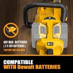 DDKUN 16-Inch Brushless Cordless Chainsaw, 40V (2 x 20V MAX) Battery Chain Saw Compatible DeWal Battery,Ideal for Wood/Tree Cutting, Pruning,(Tool Only)
