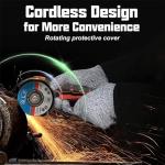 ZFULVO Cordless Brush Angle Grinder Kit, 19500rpm Mini Electric Angle Grinding Tool with 2pcs 16.8V 2000mAh Batteries and 5-Cutting Discs, Grinder Handheld Cutter for Metal Wood