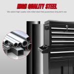 Torin 5-Drawer Rolling Tool Chest: Metal Tool Box with Wheels, Removable Top Tool Box, Liner, Adjustable Shelf and Locking Mechanism for Garage Workshop,Black