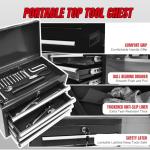 Torin 5-Drawer Rolling Tool Chest: Metal Tool Box with Wheels, Removable Top Tool Box, Liner, Adjustable Shelf and Locking Mechanism for Garage Workshop,Black