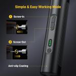 MrToNo Electric Screwdriver, Cordless Screwdriver Set, Power Screwdriver Set, 3 Torque Settings, 1500mAh Battery, 33 Magnetic Bits, LED Light, Rechargeable Tool for Furniture, DIY, Household Repair