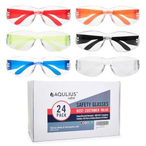 Aqulius 24-Pack Anti-Fog Safety Glasses in Colors