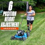 SENIX LSPG-M7 21'' Gas Push Lawn Mower, with 140 cc 4-Cycle Briggs & Stratton Engine, 3-in-1 Bagging, Mulching, and Side Discharge, 6-Position Dual Lever Height Adjustment, 16 Gallon Grass Bag