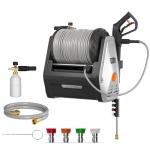 Giraffe Tools Wall Mounted Pressure Washer with 100ft Detachable Hose, Max 2900 PSI 2.2 GPM Electric Power Washer with 1800W Motor, Automatic Rewind, Any Length Locky