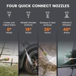 Giraffe Tools Wall Mounted Pressure Washer with 100ft Detachable Hose, Max 2900 PSI 2.2 GPM Electric Power Washer with 1800W Motor, Automatic Rewind, Any Length Locky