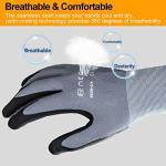 NEOTRIL Safety Work Gloves MicroFoam Nitrile Coated-3 Pairs, Seamless Knit Nylon Bulk Pack Working Gloves with Grip for Men Women Light Duty Work,Automotive,Warehouse (Gray,M)