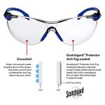 3M Safety Glasses, Solus 1000 Series, ANSI Z87, Scotchgard Anti-Fog, Indoor/Outdoor Grey Lens, Blue/Black Frame, Pack of 1