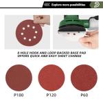 Prostormer 5-Inch Random Orbital Sander with 21PCS Sandpapers, 8000-13000RPM, 2.6AMP Palm Sander with 6 Variable Speeds, Dust Collection For Polishing, Sanding