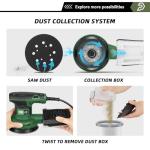 Prostormer 5-Inch Random Orbital Sander with 21PCS Sandpapers, 8000-13000RPM, 2.6AMP Palm Sander with 6 Variable Speeds, Dust Collection For Polishing, Sanding