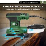 Prostormer 5-Inch Random Orbital Sander with 21PCS Sandpapers, 8000-13000RPM, 2.6AMP Palm Sander with 6 Variable Speeds, Dust Collection For Polishing, Sanding