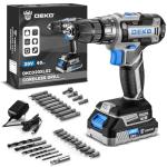 Power Drill Cordless: DEKO PRO Cordless Drill 20V Electric Power Drill Set Tool for Women Drills with Battery and Charger 20 Volt Drills Driver Kit Blue