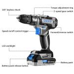 Power Drill Cordless: DEKO PRO Cordless Drill 20V Electric Power Drill Set Tool for Women Drills with Battery and Charger 20 Volt Drills Driver Kit Blue