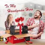 Spampur Power Tool Organizer Wall Mount with 4 Power Outlets & Charging Station &420lbs Capacity, Tool Battery storage, Metal Heavy Duty Wall Mounted Drill Holder for Garage Workshop, Men Gifts