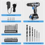Power Drill Cordless: DEKO PRO Cordless Drill 20V Electric Power Drill Set Tool for Women Drills with Battery and Charger 20 Volt Drills Driver Kit Blue