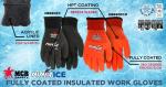 MCR Safety Gloves N9690FCL Ninja Ice Insulated Work Gloves 15-Gauge Black Nylon with Acrylic Terry Interior Fully Coated with HPT, Large, 1 Pair