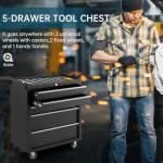 Loumernhant 5-Drawer Rolling Tool Chest, Heavy Duty Tool Storage Cabinet with Drawers & Locking Mechanism & Wheels, Multifunctional Utility Tool Storage Chest Organizer for Warehouse, Repair Shop.
