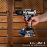 Power Drill Cordless: DEKO PRO Cordless Drill 20V Electric Power Drill Set Tool for Women Drills with Battery and Charger 20 Volt Drills Driver Kit Blue