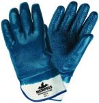MCR Safety Gloves 9761RXL Predator Fully Coated Nitrile Men's Gloves with Safety Cuff, X-Large, 1-Pair,Blue/White