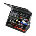 Montezuma – ME300B – 30-Inch Portable TRIANGLE Toolbox – Multi-Tier Design – 16-Gauge Construction – SAE and Metric Tool Chest – Weather-Resistant Toolbox – Lock and Latching System, Black, 30" Wide x 15" Deep