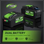 Electric Chainsaw Cordless, 42V 16 Inch Battery Chainsaw with Brushless Motor and Quiet Superior Cutting Power, Hand Battery Powered chainsaw for Tree Trimming Wood Cutting, 2 Battery and Charger