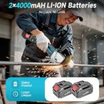 CAMXTOOL Cordless Angle Grinder with 2×4.0Ah Battery, 4-1/2" Brushless Battery Powered Grinder, 4 Variable Speed Power 8500 RPM For Metal Cutting Grinding & Polishing