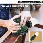 Prostormer Detail Sander, 13000RPM Mouse Sander, 1.6A Electric Palm Sanders with 15Pcs Sandpapers, Dust Collection Box for Tight Spaces Sanding, Polishing, Woodworking in Home Decoration