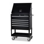 Montezuma – ME300B – 30-Inch Portable TRIANGLE Toolbox – Multi-Tier Design – 16-Gauge Construction – SAE and Metric Tool Chest – Weather-Resistant Toolbox – Lock and Latching System, Black, 30" Wide x 15" Deep