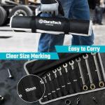 DURATECH Anti-Slip Ratcheting Wrench Set, Combination Wrench Set, 22-piece, Metric & SAE, 1/4" to 3/4" & 6-18mm, 72-Tooth, CR-V Steel, Nickel Plating, with Pouch