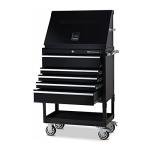 Montezuma – ME300B – 30-Inch Portable TRIANGLE Toolbox – Multi-Tier Design – 16-Gauge Construction – SAE and Metric Tool Chest – Weather-Resistant Toolbox – Lock and Latching System, Black, 30" Wide x 15" Deep