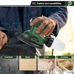 Prostormer Detail Sander, 13000RPM Mouse Sander, 1.6A Electric Palm Sanders with 15Pcs Sandpapers, Dust Collection Box for Tight Spaces Sanding, Polishing, Woodworking in Home Decoration