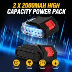 Cordless Drill, 21V Brushless Power Drill with Dual 2.0Ah Power Pack and Charger, Electric Drills Set, 3/8" Metal Chuck, 25+1 Torque, 2 Speed Compact Drills with 87PCS for DIY, Home Repair & Gift