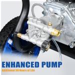 TOOLCY 3400 PSI Gas Pressure Washer, 2.8 GPM Gas Powered Power Washer with Soap Tank, Reinforced Pump & 212cc OHV Engine, 35 FT Pressure Hose, Quick Connect Swivel Pressure Gun, 5 Nozzles for Homes