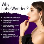 Lobe Wonder - The ORIGINAL Ear Lobe Support Patch for Pierced Ears - Eliminates the Look of Torn or Stretched Piercings - Protects Healthy Ear Lobes from Tearing - 60 Patches - Clear & Latex-Free