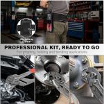 HAUTMEC Adjustable Pliers Wrench, 7-Inch Smooth Jaw Parallel Pliers, Heat-Treated CR-V Steel & Phosphated Rust-Resistant, SAE/Metric Scale, Storage Belt Pouch for Professional Plumbing & DIY