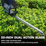 20-Inch Cordless Hedge Trimmer, Electric Handheld Bush Trimmer, 180° Rotatable Handle, with 2pack Battery and Charger (WHT52)