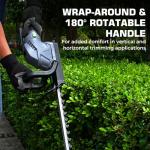 20-Inch Cordless Hedge Trimmer, Electric Handheld Bush Trimmer, 180° Rotatable Handle, with 2pack Battery and Charger (WHT52)