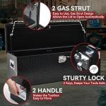 YITAMOTOR Heavy Duty Aluminum Truck Bed Tool Boxes 49 Inch with Sliding Shelf, Diamond Plate ToolBox for Pick Up Truck RV Trailer, Chest Storage Organizer with Lock and Keys